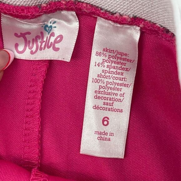 Justice Girl’s Multicolor Abstract Tiered Metallic Skater Tulle Skort Size 6 - Picture 6 of 9